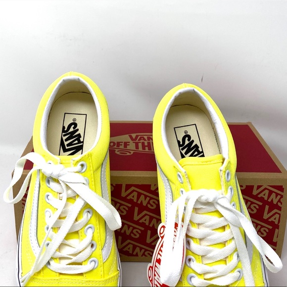 VANS 🔥SALE🔥 Old Skool Canvas Neon Lemon Tonic Shoes Women’s 7 Size VN0A4U3BWT7 - Picture 4 of 11